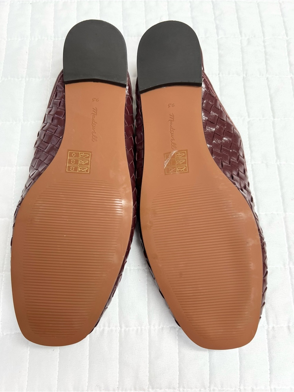 Madewell The Greta Ballet Flat Mule in Deep Merlot Weave Maroon Size 9.5 - Picture 8 of 9